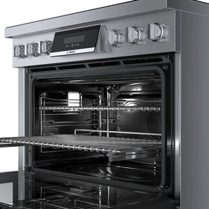 Bosch 800 Series 36 in. 3.7 cu. ft. True European Convection Electric Range with 5 Induction Burners - Stainless Steel, , hires
