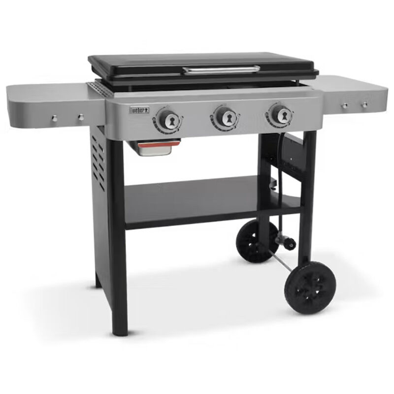 Weber 28 in. Gas Flat Top Griddle with Side Tables - Black, , hires