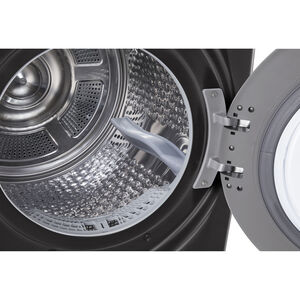 LG 27 in. 7.8 cu. ft. Smart Stackable Ventless Electric Dryer with Dual Inverter Heat Pump & AI Sensor Dry - Black Steel, , hires