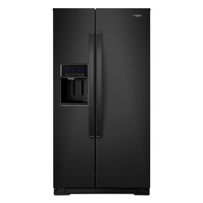 Whirlpool 36 in. 28.5 cu. ft. Side-by-Side Refrigerator with External Ice & Water Dispenser- Black | WRS588FIHB