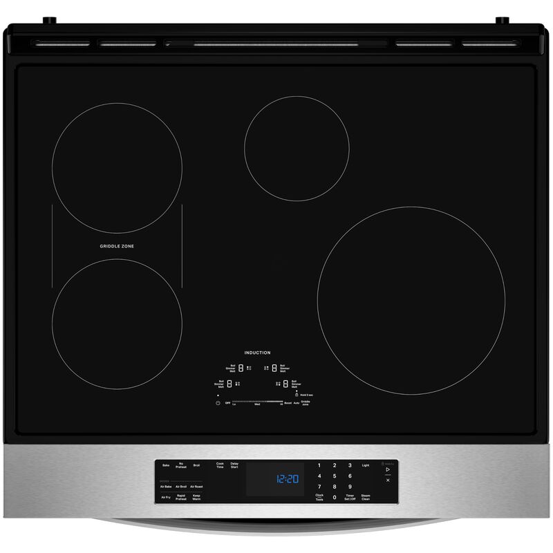 Whirlpool 30 in. 6.4 cu. ft. Air-Fry True European Convection Slide-In Electric Range with 4 Induction Burners - Fingerprint Resistant Stainless Steel, , hires