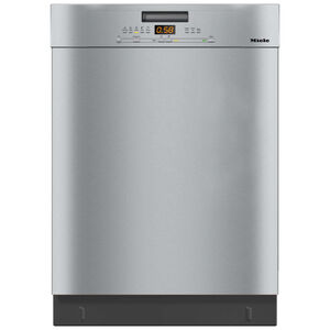 Miele 24 in. Built-In Dishwasher with Front Control, 44 dBA Sound Level, 16 Place Settings, 5 Wash Cycles & Sanitize Cycle - Clean Touch Steel, , hires