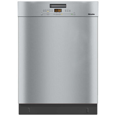Miele 24 in. Built-In Dishwasher with Front Control, 44 dBA Sound Level, 16 Place Settings, 5 Wash Cycles & Sanitize Cycle - Clean Touch Steel | G5008SCU