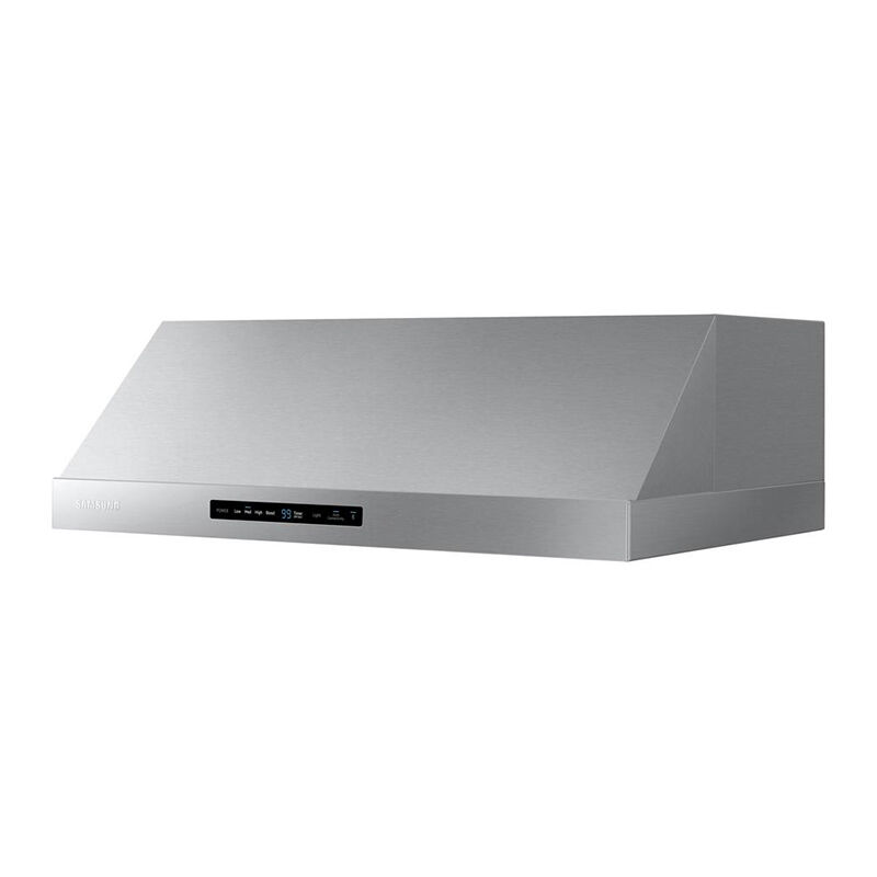 Samsung 30 in. Standard Style Range Hood with 4 Speed Settings, 390 CFM, Convertible Venting & 2 LED Lights - Stainless Steel, Stainless Steel, hires