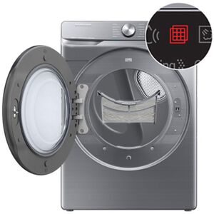 Samsung 27 in. 7.5 cu. ft. Smart Stackable Gas Dryer with Sanitize+, Steam Cycle & Sensor Dry - Platinum, Platinum, hires