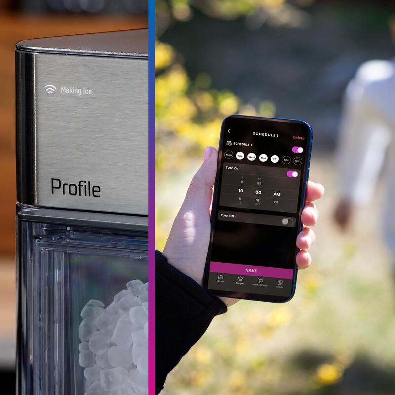 GE Profile 14 in. Smart Ice Maker with 3 lb. Ice Storage & Digital Control - Stainless Steel, , hires