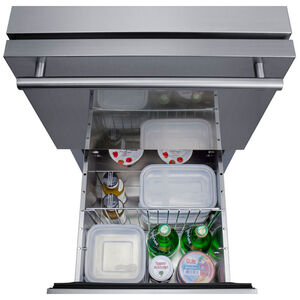 Summit 18 in. 3.4 cu. ft. Outdoor Double Refrigerator Drawers - Stainless Steel/Panel Ready, , hires