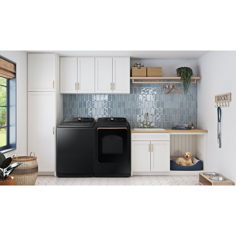 Samsung 27 in. 7.4 cu. ft. Smart Gas Dryer with Sensor Dry, Sanitize & Steam Cycle - Brushed Black, , hires