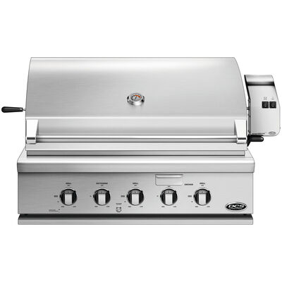 DCS Series 7 36 in. 3-Burner Built-In Liquid Propane Gas Grill with Rotisserie & Smoke Box - Stainless Steel | BH136RL