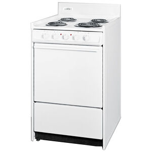 Summit 20 in. 2.4 cu. ft. Electric Range with Coil Burners - White, , hires