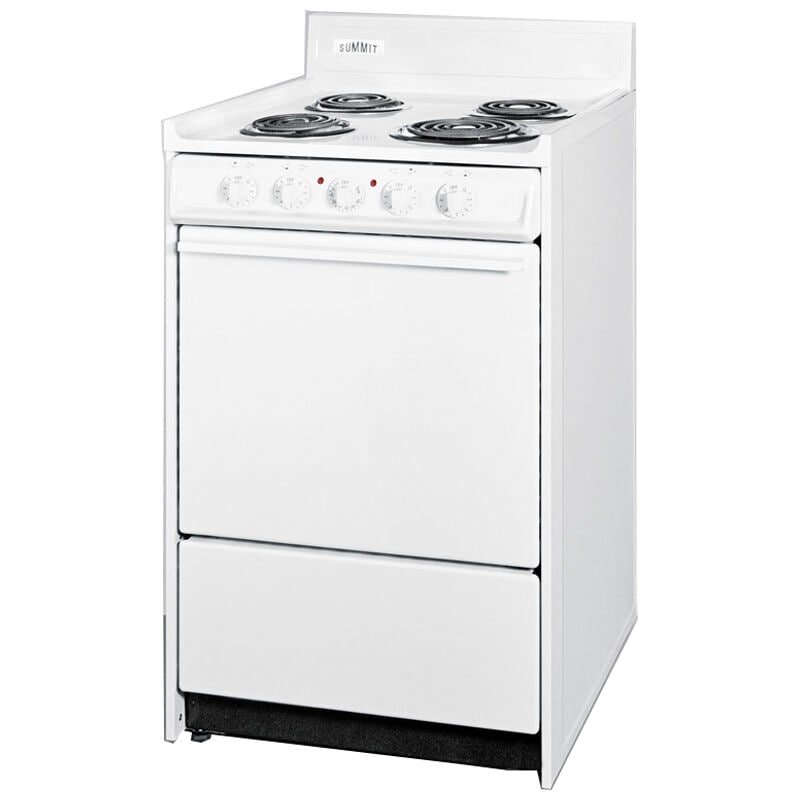 Summit 20 in. 2.4 cu. ft. Electric Range with Coil Burners - White, , hires