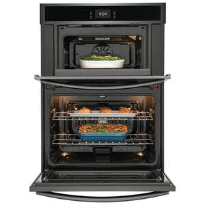 Frigidaire Gallery 30 in. 7 cu. ft. Steam Electric Microwave/Wall Oven Combo with True European Convection - Black Stainless, Black Stainless, hires