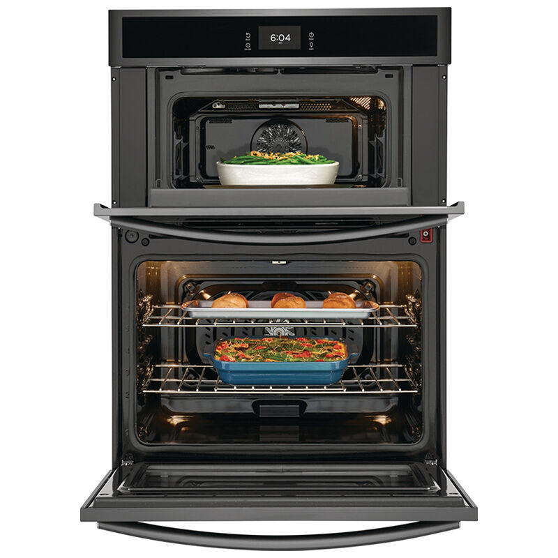 Frigidaire Gallery 30 in. 7 cu. ft. Steam Electric Microwave/Wall Oven Combo with True European Convection - Black Stainless, Black Stainless, hires