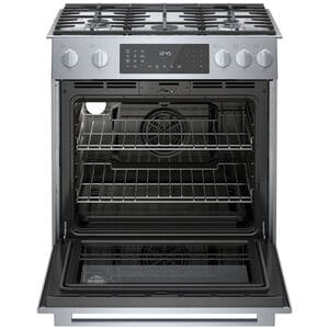 Bosch 800 Series 30 in. 4.6 cu. ft. True European Convection Slide-In Dual Fuel Range with 5 Sealed Burners - Stainless Steel, , hires