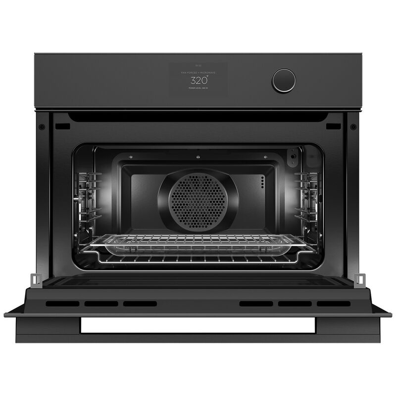 Fisher & Paykel Series 9 24 in. 1.7 cu. ft. Smart Speed Electric Microwave/Wall Oven Combo with Standard Convection - Black Glass, , hires
