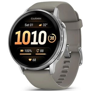 Garmin Venu 4 45 mm Smart Watch - Silver with Silver Gray Silicone Band, , hires