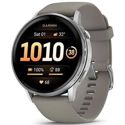 Garmin Venu 4 45 mm Smart Watch - Silver with Silver Gray Silicone Band | 010-03014-01