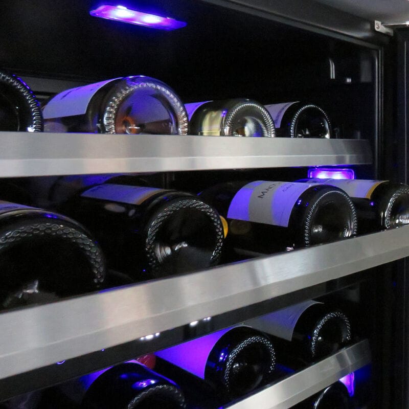 XO 24 in. Undercounter Wine Cooler with Metal Racks, Dual Temperature Zones & 46 Bottle Capacity - Custom Panel Ready, Custom Panel Required, hires