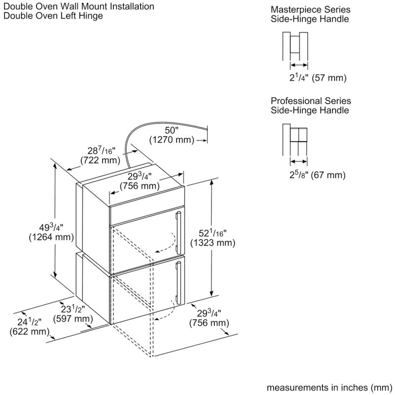 Thermador Professional Series 30 in. 9 cu. ft. Smart Top Control Electric Double Wall Oven with True European Convection - Stainless Steel, , hires
