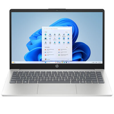 HP 14 in. Touch Screen Notebook with Copilot, AMD Athlon Silver 7120U, 2-Core CPU, AMD Radeon GPU, 4 GB RAM, 256 GB SSD, up to 12.5 Hrs. of Battery Life & Windows 11 Home - Natural Silver | 14-EM0960NR