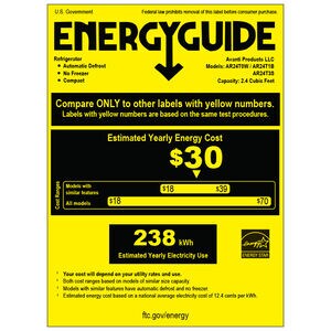 Avanti 19 in. 2.4 cu. ft. Mini Fridge - Stainless Steel, , hires