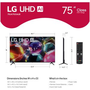 LG - 75" Class UA71 Series LED 4K UHD Smart webOS TV, , hires