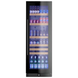 XO 24 in. Built-In/Freestanding 15.0 cu. ft. Beverage Center with Adjustable Shelves & Digital Control - Black Glass, , hires