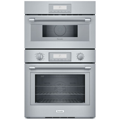 Thermador Professional Series 30 in. 6.1 cu. ft. Smart Electric Microwave/Wall Oven Combo with True European Convection - Stainless Steel | POM301W