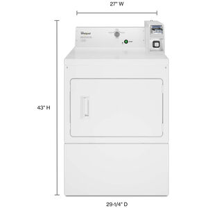 Whirlpool Commercial Laundry 27 in. 7.4 cu. ft. Front Loading Commercial Electric Dryer with 3 Dryer Programs - White, , hires