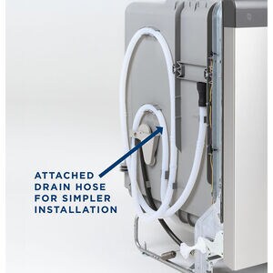 GE 24 in. Front Control Flush-Mount Dishwasher with 59 dBa Sound Level, Dry Boost & Pocket Handle - White, White, hires