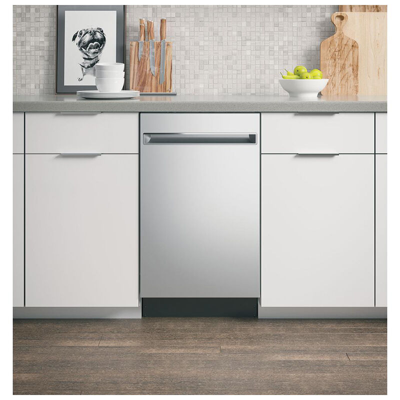 GE Profile 18 in. Built-In Dishwasher with Top Control, 47 dBA Sound Level,  8 Place Settings, 3 Wash Cycles & Sanitize Cycle - Stainless Steel