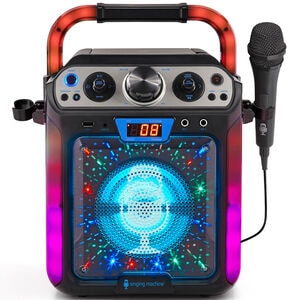 Singing Machine Groove Cube Hype Bluetooth, Stand Alone Karaoke Machine, LED Lights - Black, , hires