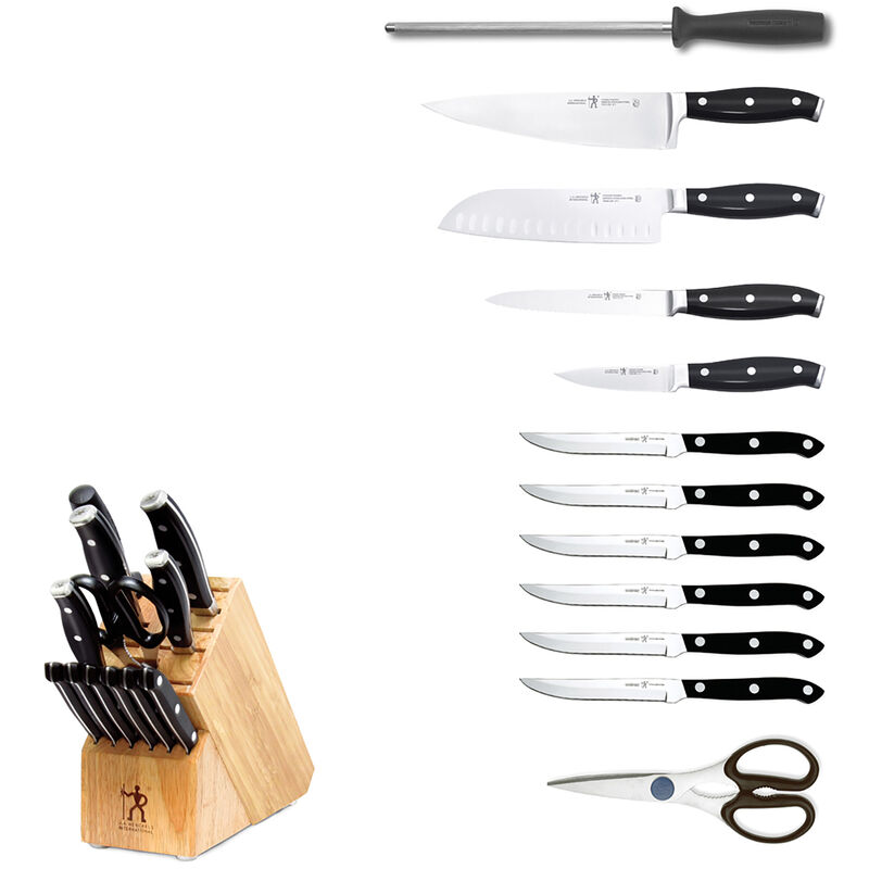 Henckels Forged Premio 13-Pc Knife Set with Block - Black, , hires