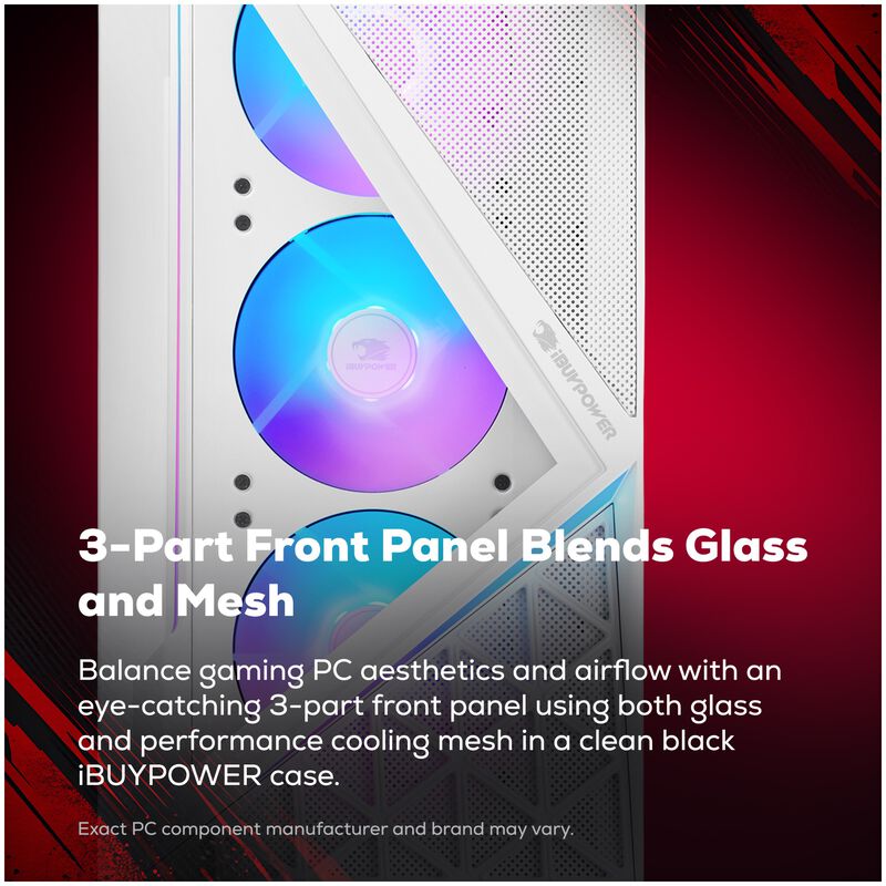 iBUYPOWER Slate Gaming Desktop with AMD Ryzen 7 7700X3D, 4 GHz, 8-Core CPU, AMD Radeon RX 9070 GRE, 12GB VRAM GPU, 32 GB RAM, 1 TB SSD & Windows 11 Home - White, , hires