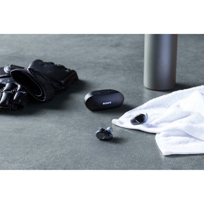 Sony - WF-SP800N/B True Wireless Noise-Cancelling In-Ear Headphones - Black, , hires