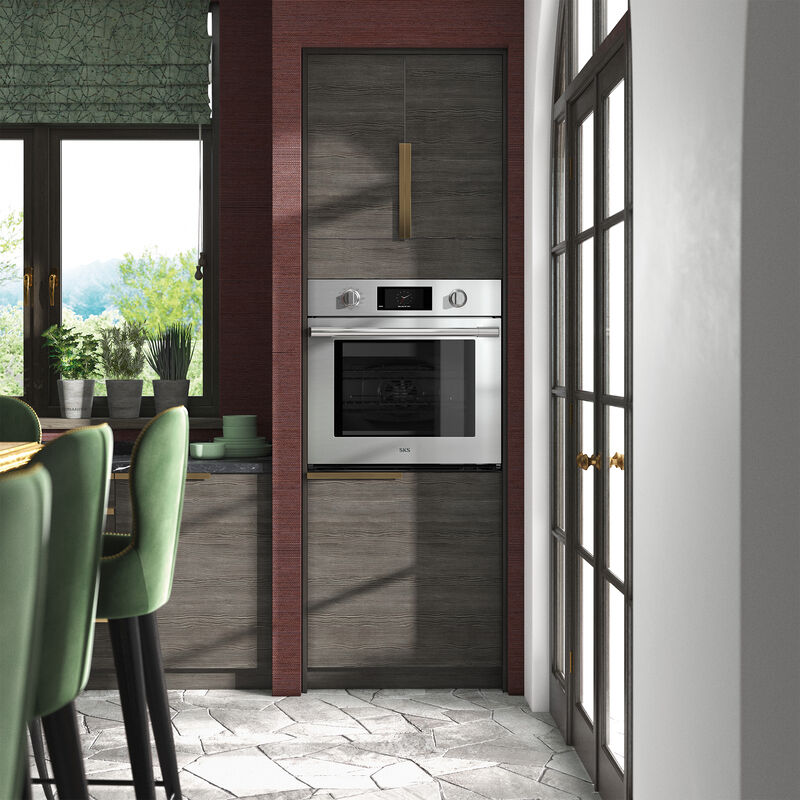 SKS 30 in. 4.7 cu. ft. Smart Steam Electric Single Wall Oven with True European Convection - Stainless Steel, , hires