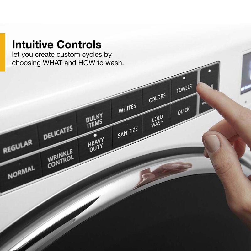 Whirlpool 27 in. 5.0 cu. ft. Stackable Front Load Washer with Sanitize Cycle, Steam Wash & Load-&-Go XL Dispenser - White, , hires