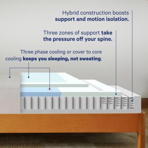 Casper Snow Medium Hybrid King Size Mattress, , hires