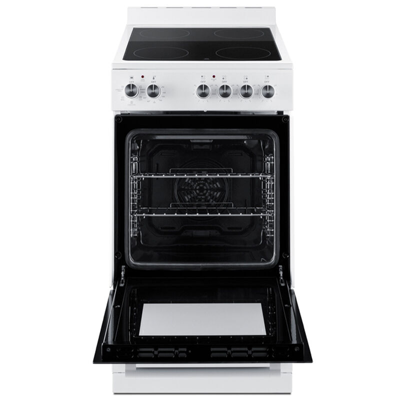 Summit 20 in. 1.8 cu. ft. Standard Convection Slide-In Electric Range with Smoothtop Burners - White, , hires