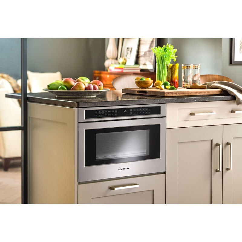 Monogram 24 in. 1.2 cu. ft. 1000W Drawer Microwave with Sensor Cooking - Stainless Steel, , hires