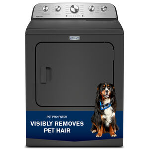 Maytag Pet Pro 29 in. 7.0 cu. ft. Gas Dryer with Sensor Dry & Steam Cycle - Volcano Black, Volcano Black, hires