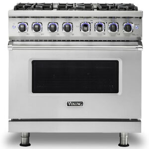 Viking 7 Series 36 in. 5.6 cu. ft. True European Convection Dual Fuel Range with 6 Sealed Burners - Stainless Steel, , hires
