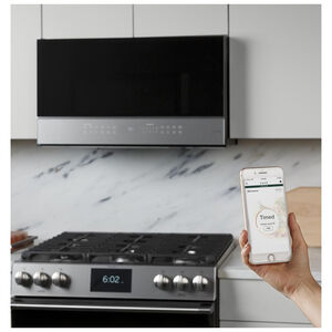 Cafe 30 in. 2.1 cu. ft. 1000W Smart Over-the-Range Microwave with 400 CFM & Sensor Cooking - Platinum Glass, , hires