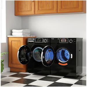 Equator 24 in. 1.62 cu. ft. Electric Front Load Laundry Center with Sensor Dry, Pet & Sanitize Cycle - Black, , hires