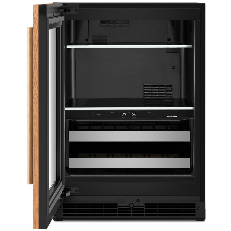 KitchenAid 24 in. Built-In/Freestanding 4.8 cu. ft. Compact Beverage Center with Adjustable Shelves & Digital Control - Custom Panel Ready, Custom Panel Required, hires