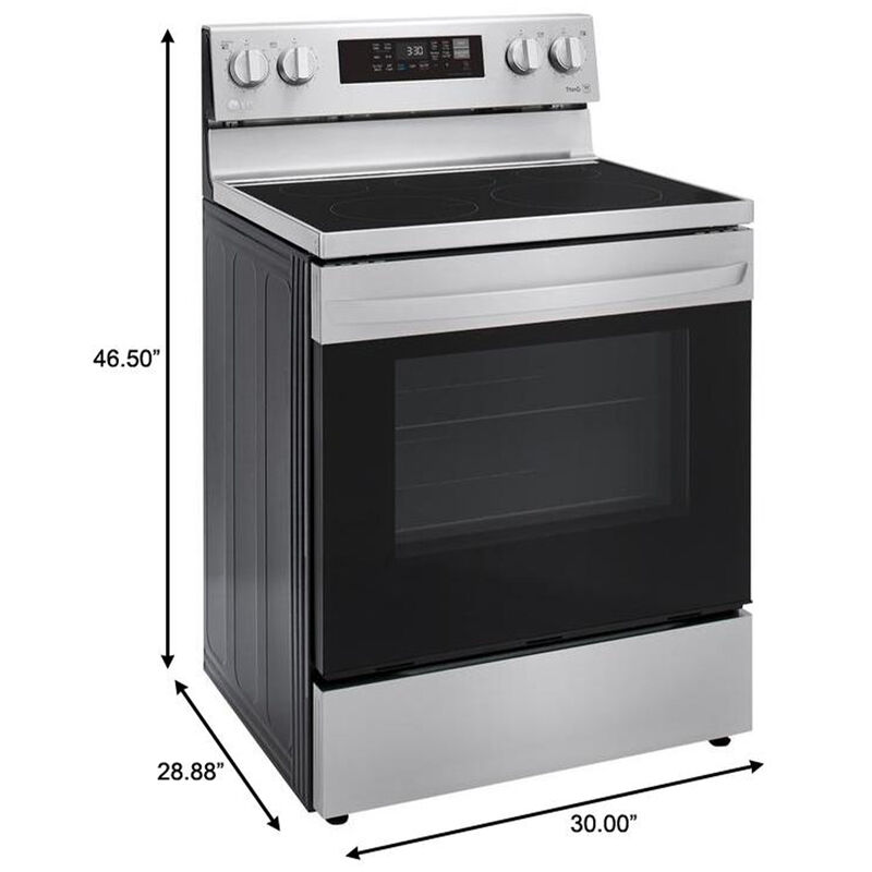 LG 30 in. 6.3 cu. ft. Smart Air Fry Convection Oven Freestanding Electric Range with 5 Smoothtop Burners - Stainless Steel, Stainless Steel, hires