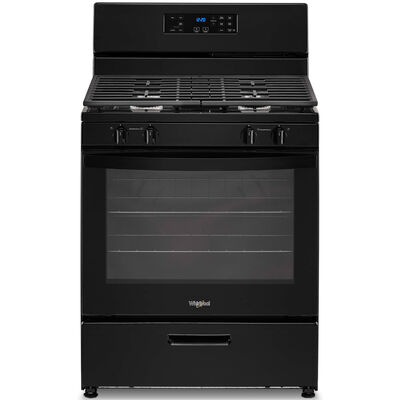 Whirlpool 30 in. 5.1 cu. ft. Oven Freestanding Gas Range with 4 Sealed Burners - Black | WFG320M0MB