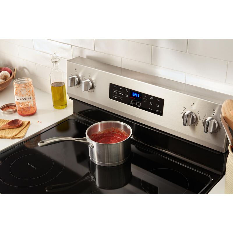 Whirlpool 30 in. 5.3 cu. ft. Air-Fry Standard Convection Electric Range with Radiant Burners - Stainless Steel, , hires