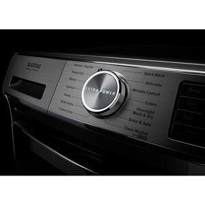 Maytag 27 in. 5.0 cu. ft. Smart Stackable Front Load Washer with Extra Power, 24-Hr Fresh Hold Option, Sanitize & Steam Wash Cycle - Metallic Slate, Metallic Slate, hires