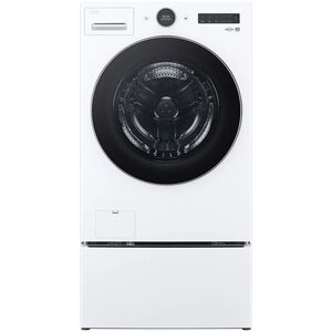 LG 27 in. 4.5 cu. ft. Smart Stackable Front Load Washer with AI DD Built-In Intelligence, TurboWash 360 Technology, Allergiene, Sanitize & Steam Wash Cycle - White, , hires